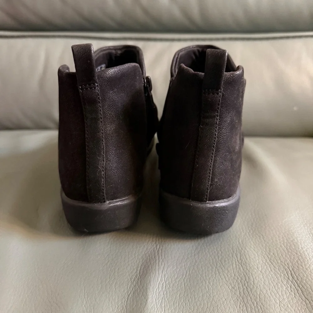 Clarks Cloudsteppers Sillian 2.0 High Black Ruched Ankle Booties Womens 8.5 M